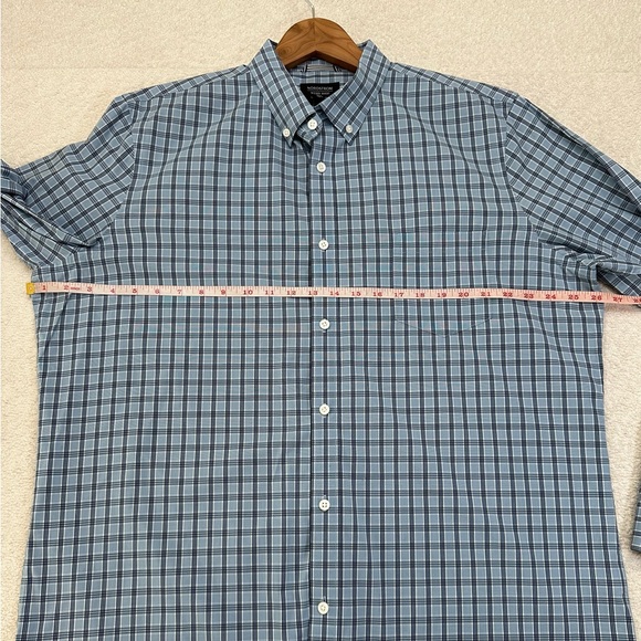 Nordstrom Men’s Shop Tech-Smart Long Sleeve Button Down Blue Plaid Size XL - Picture 5 of 6